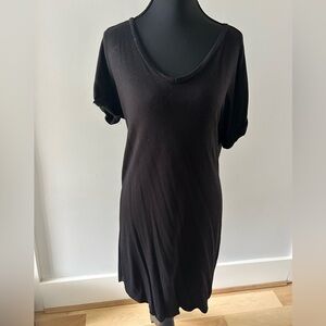 Black Relaxed Tunic T-Shirt Dress